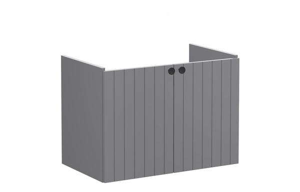 VitrA Root Groove 80cm 2 Door Wall Hung Washbasin Unit - Matt Grey
